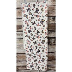 MARTHA STEWART Table Runner Butterfly 72 x 15 Fabric Fringe